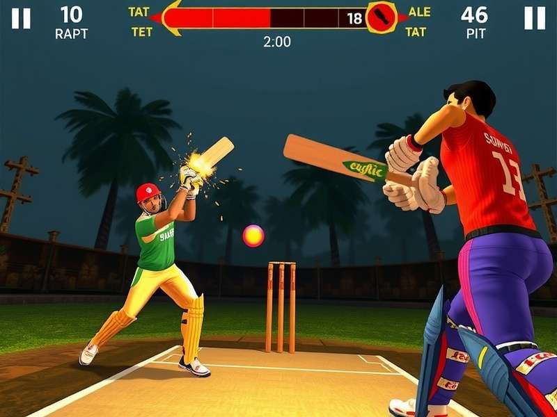 Pull Shot Dominator Gameplay Screenshot - Indian player hitting a massive six in a traditional gully cricket match setting